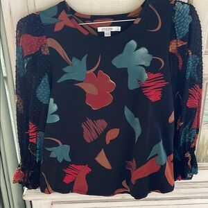 Chico's Blue Long Sleeve Boxy Blouse